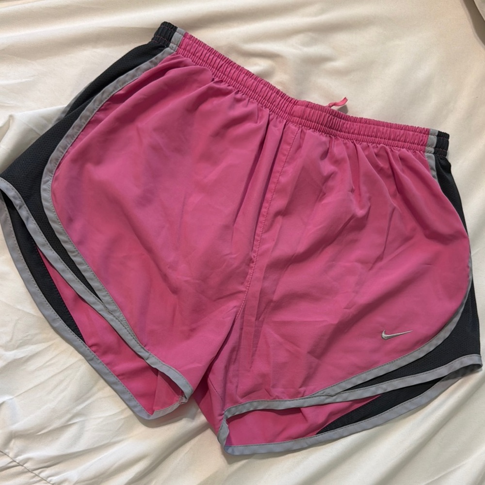 Women's Nike Pink and Gray Athletic Running Shorts
